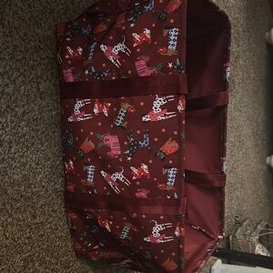 Vera Bradley Maroon Christmas Dog Tote